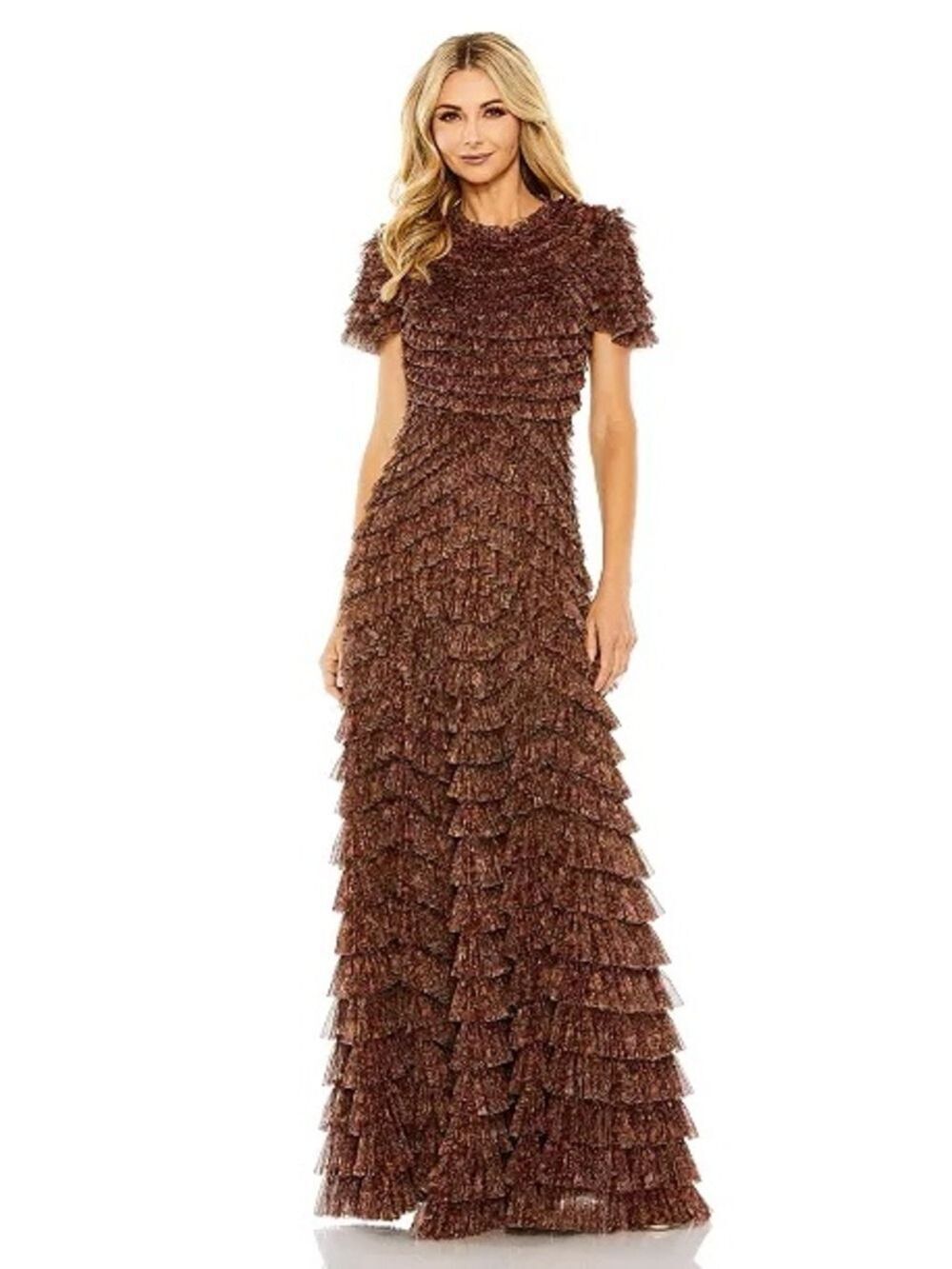 Mac Duggal 8042 Ruffle Tiered Gown NWT $798 MSRP